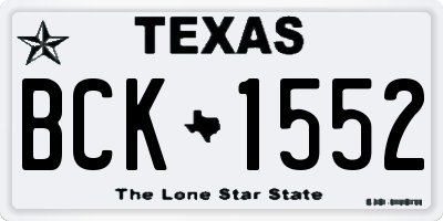 TX license plate BCK1552