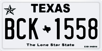 TX license plate BCK1558