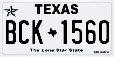 TX license plate BCK1560