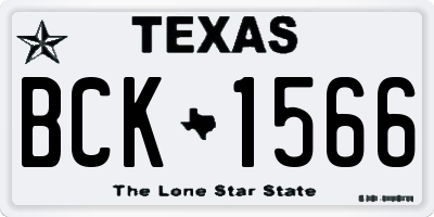 TX license plate BCK1566