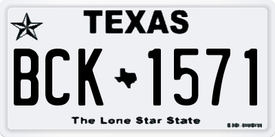 TX license plate BCK1571