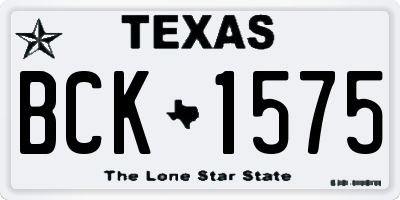 TX license plate BCK1575