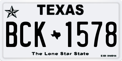TX license plate BCK1578