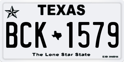 TX license plate BCK1579