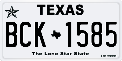 TX license plate BCK1585