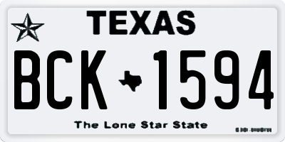 TX license plate BCK1594