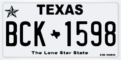 TX license plate BCK1598