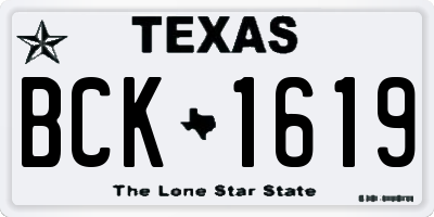 TX license plate BCK1619