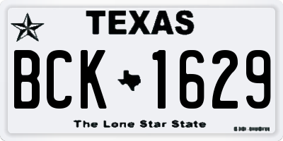 TX license plate BCK1629