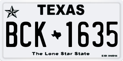 TX license plate BCK1635