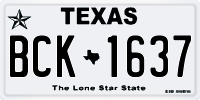 TX license plate BCK1637
