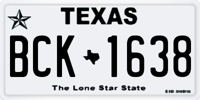 TX license plate BCK1638