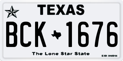 TX license plate BCK1676
