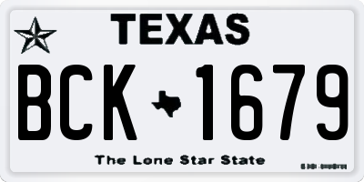 TX license plate BCK1679