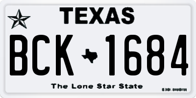 TX license plate BCK1684