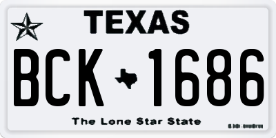 TX license plate BCK1686