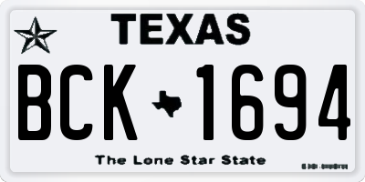 TX license plate BCK1694