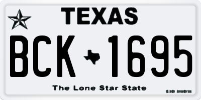 TX license plate BCK1695