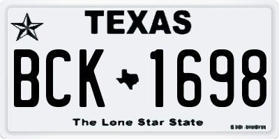 TX license plate BCK1698