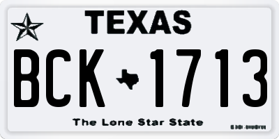 TX license plate BCK1713