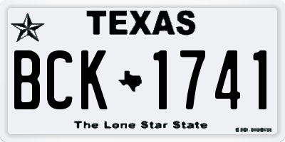 TX license plate BCK1741