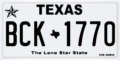 TX license plate BCK1770