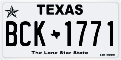 TX license plate BCK1771