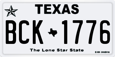 TX license plate BCK1776