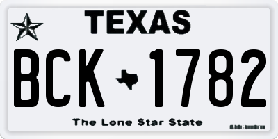 TX license plate BCK1782