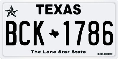 TX license plate BCK1786
