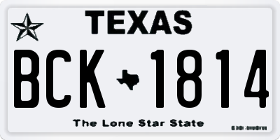 TX license plate BCK1814