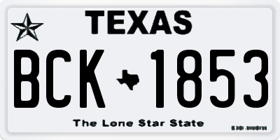 TX license plate BCK1853