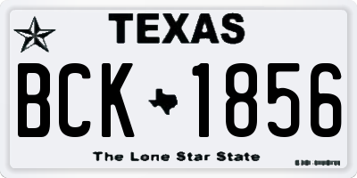 TX license plate BCK1856