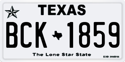 TX license plate BCK1859