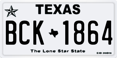 TX license plate BCK1864