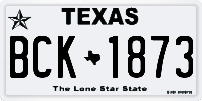 TX license plate BCK1873