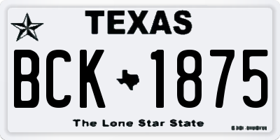 TX license plate BCK1875
