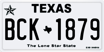 TX license plate BCK1879