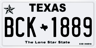 TX license plate BCK1889