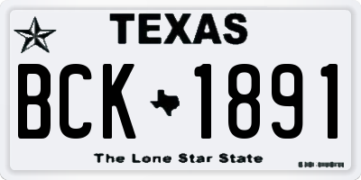 TX license plate BCK1891