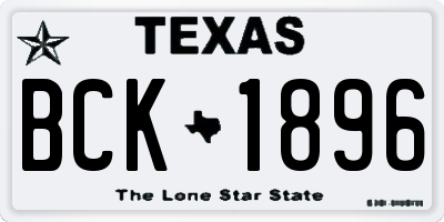 TX license plate BCK1896