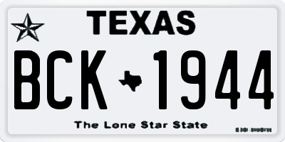 TX license plate BCK1944