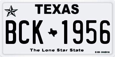 TX license plate BCK1956
