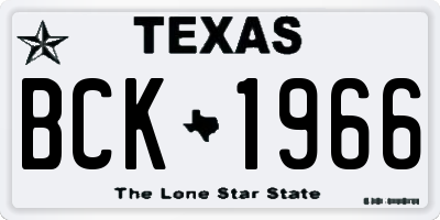TX license plate BCK1966
