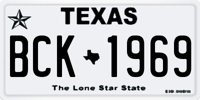 TX license plate BCK1969