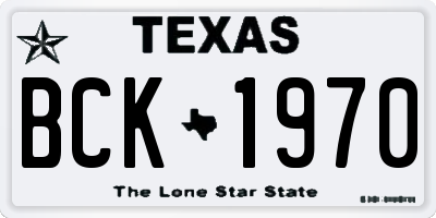 TX license plate BCK1970