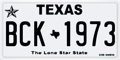 TX license plate BCK1973