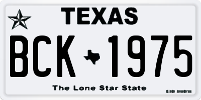 TX license plate BCK1975