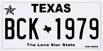 TX license plate BCK1979