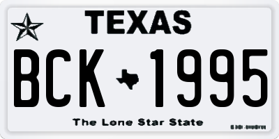 TX license plate BCK1995